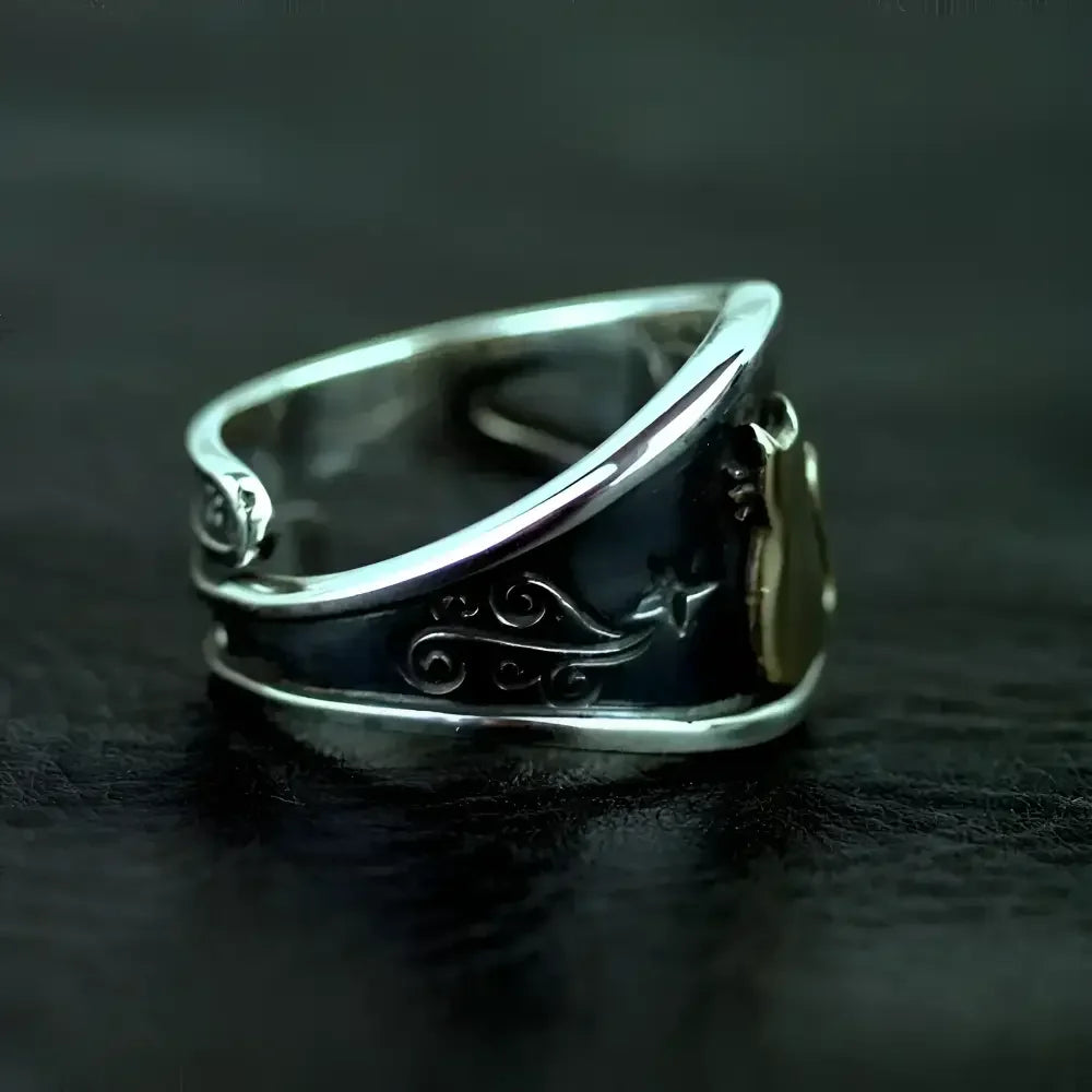 Punk Bridal Set - BOCAI Sterling Silver Ring for Unique Weddings - Buzzastore