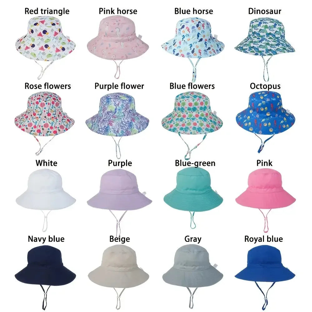Summer Sun Hats for Babies Kids 0-8 Years - Stylish UV Protection for Girls Boys - Buzzastore