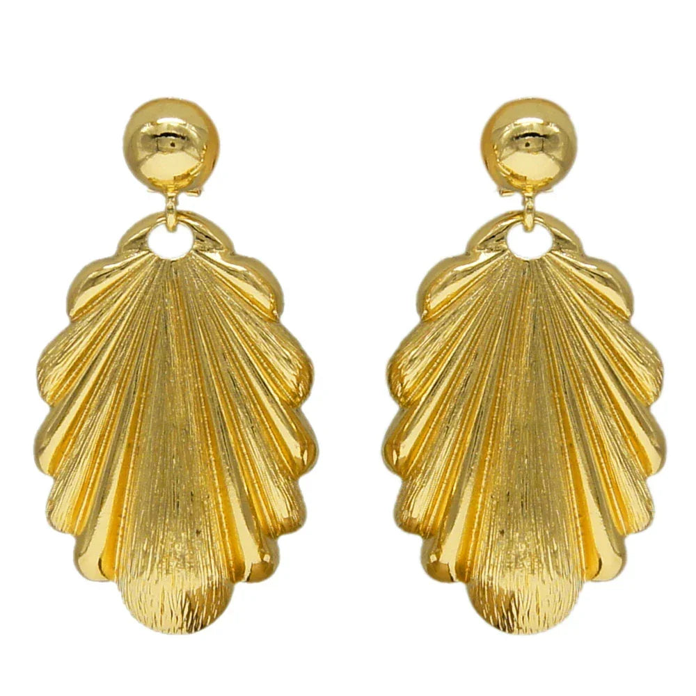 Big Matte Finish Eardrop Earrings for Women - Elegant Jewelry for Weddings and Parties - E000312 - Buzzastore