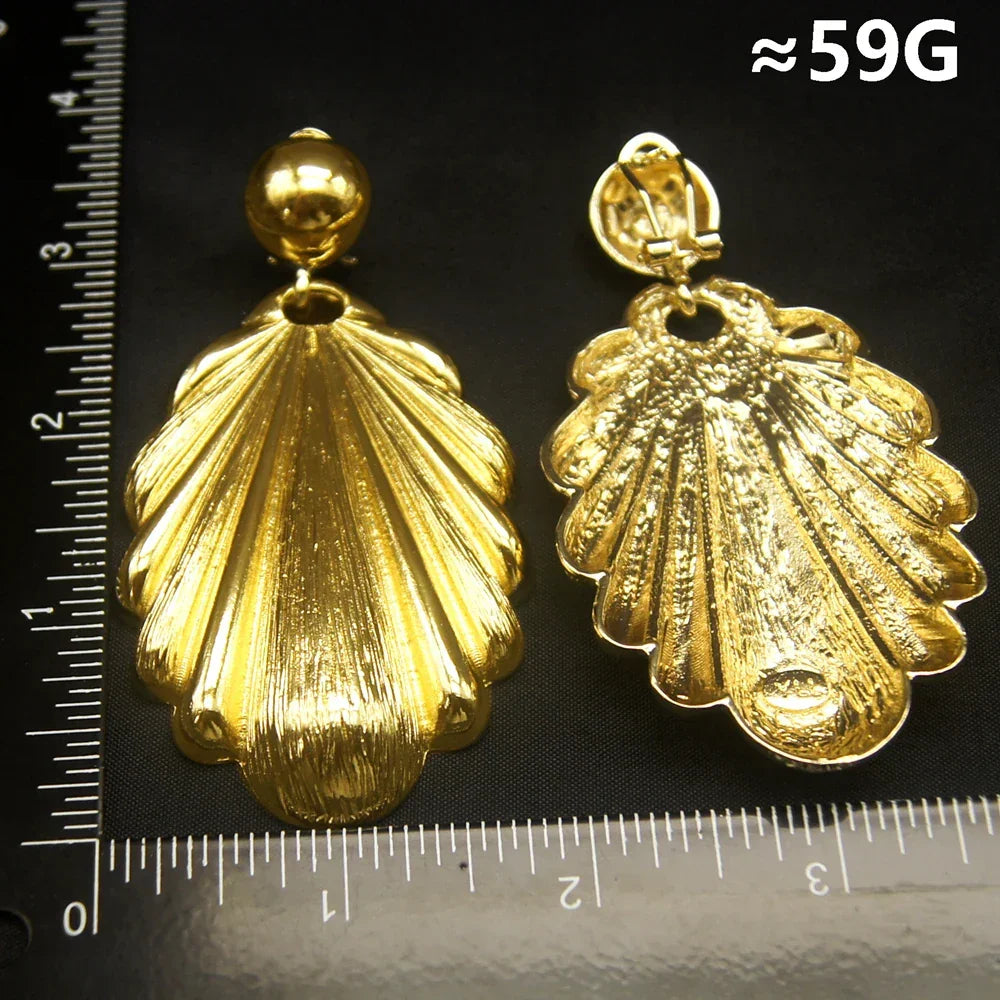Big Matte Finish Eardrop Earrings for Women - Elegant Jewelry for Weddings and Parties - E000312 - Buzzastore