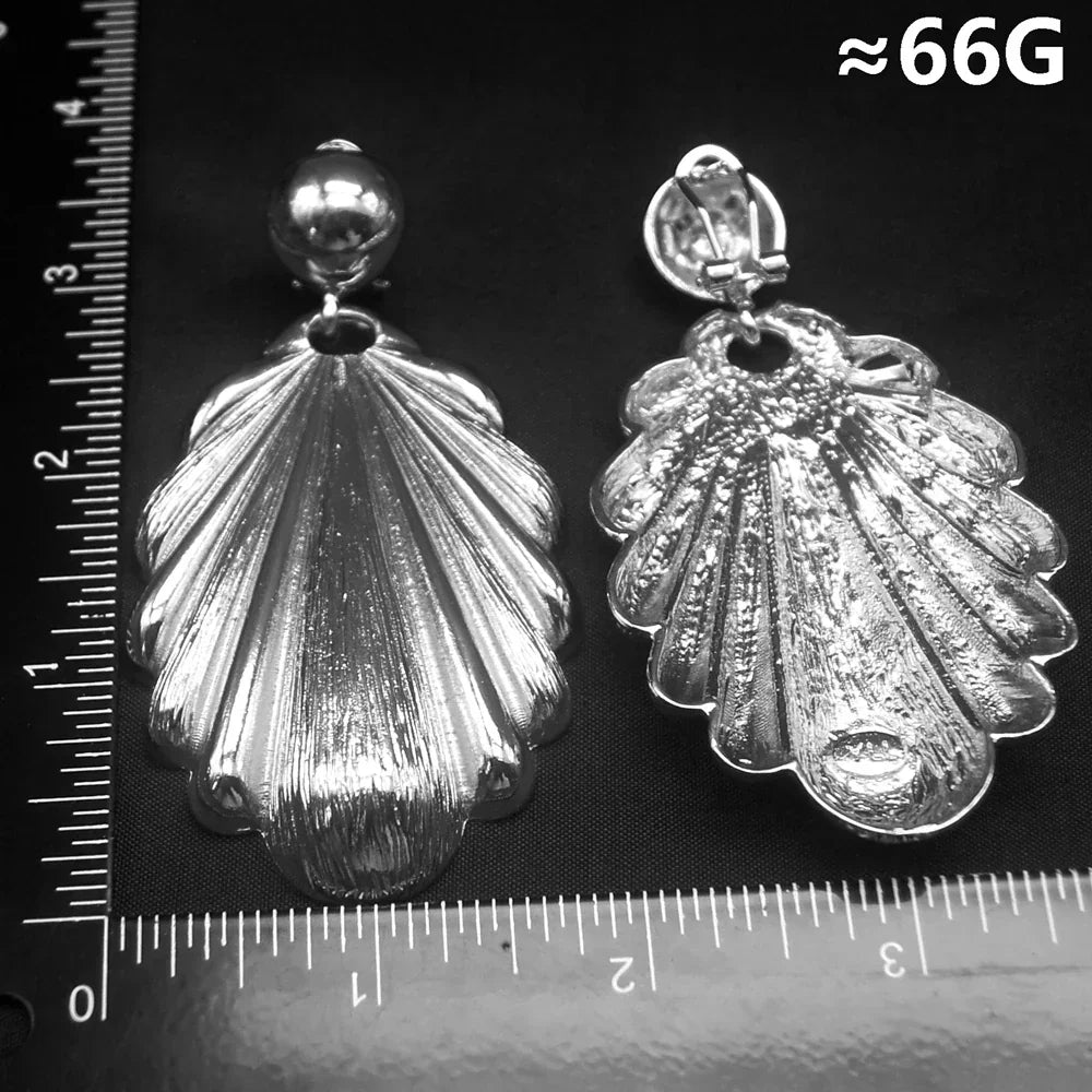 Big Matte Finish Eardrop Earrings for Women - Elegant Jewelry for Weddings and Parties - E000312 - Buzzastore