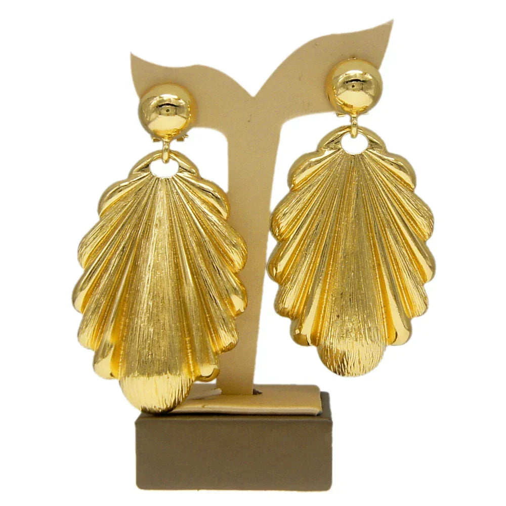 Big Matte Finish Eardrop Earrings for Women - Elegant Jewelry for Weddings and Parties - E000312 - Buzzastore