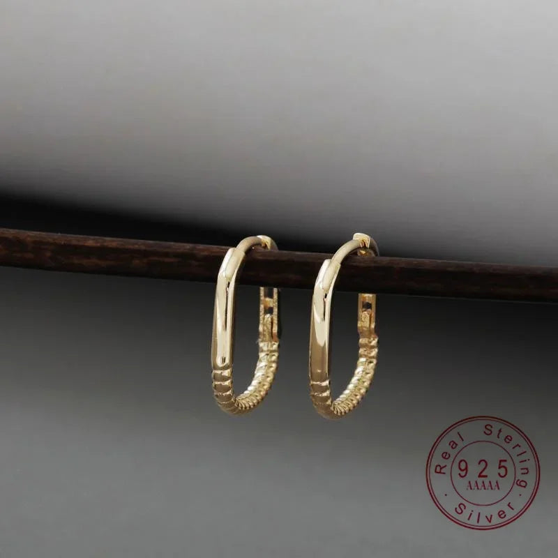 S925 Sterling Silver 18K Gold Geometric Square Earrings for Women - Chic Fashion Accessories - Buzzastore