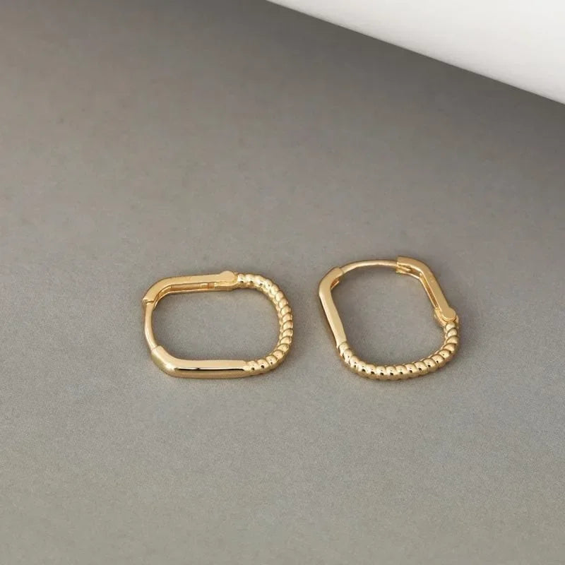 S925 Sterling Silver 18K Gold Geometric Square Earrings for Women - Chic Fashion Accessories - Buzzastore