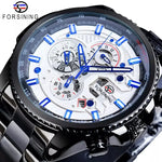 FORISNING Stainless Steel Mechanical Wristwatch - Elegant Timepiece for Men - Buzzastore