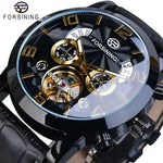 Forsining Automatic Black Leather Watch - Stylish Mens Timepiece - Buzzastore