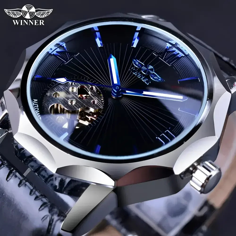 T-WINNER Mens Skeleton Mechanical Wristwatch - Elegant Timepiece Accessories - Buzzastore