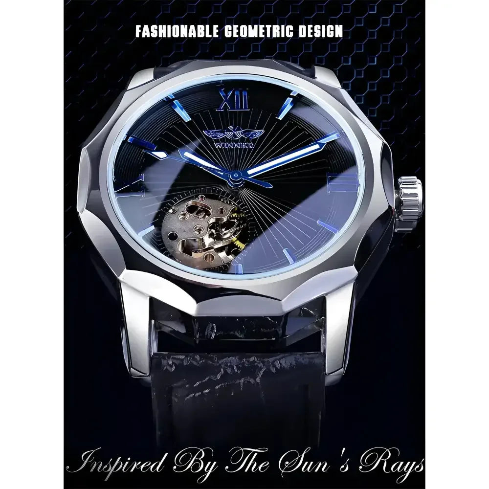 T-WINNER Mens Skeleton Mechanical Wristwatch - Elegant Timepiece Accessories - Buzzastore