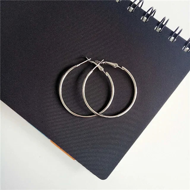 Big Circle Hoop Earrings for Women - Trendy Retro Metal Jewelry - Buzzastore