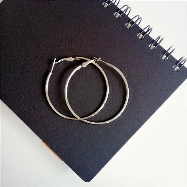 Big Circle Hoop Earrings for Women - Trendy Retro Metal Jewelry - Buzzastore