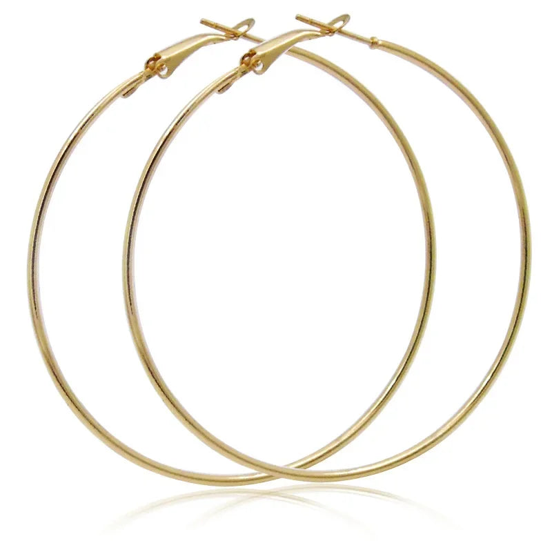 Big Circle Hoop Earrings for Women - Trendy Retro Metal Jewelry - Buzzastore