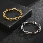 Gold Plated Stainless Steel Big Cable Chain Necklace for Men - Hip Hop Style DIY Accessory - Buzzastore