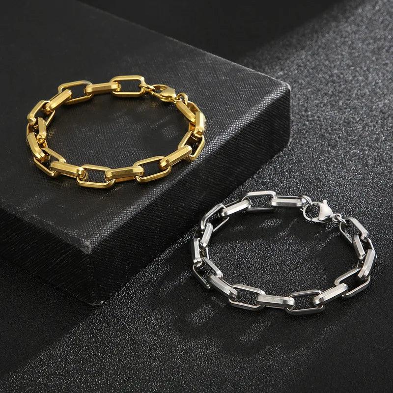 Gold Plated Stainless Steel Big Cable Chain Necklace for Men - Hip Hop Style DIY Accessory - Buzzastore