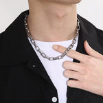 Gold Plated Stainless Steel Big Cable Chain Necklace for Men - Hip Hop Style DIY Accessory - Buzzastore