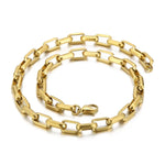 Gold Plated Stainless Steel Big Cable Chain Necklace for Men - Hip Hop Style DIY Accessory - Buzzastore