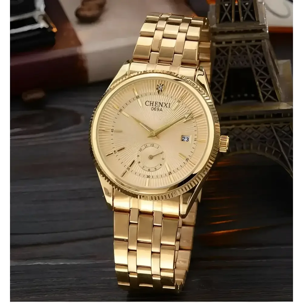 CHENXI Mens Stainless Steel Quartz Watch - Elegant Timepiece for Any Occasion - Buzzastore