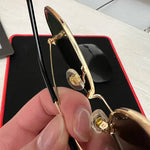 Hexagon Metal Frame Sunglasses for Men Women - Gold Tea Fishing Eyewear UV400 - Buzzastore