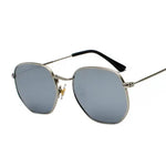 Hexagon Metal Frame Sunglasses for Men Women - Gold Tea Fishing Eyewear UV400 - Buzzastore