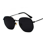 Hexagon Metal Frame Sunglasses for Men Women - Gold Tea Fishing Eyewear UV400 - Buzzastore