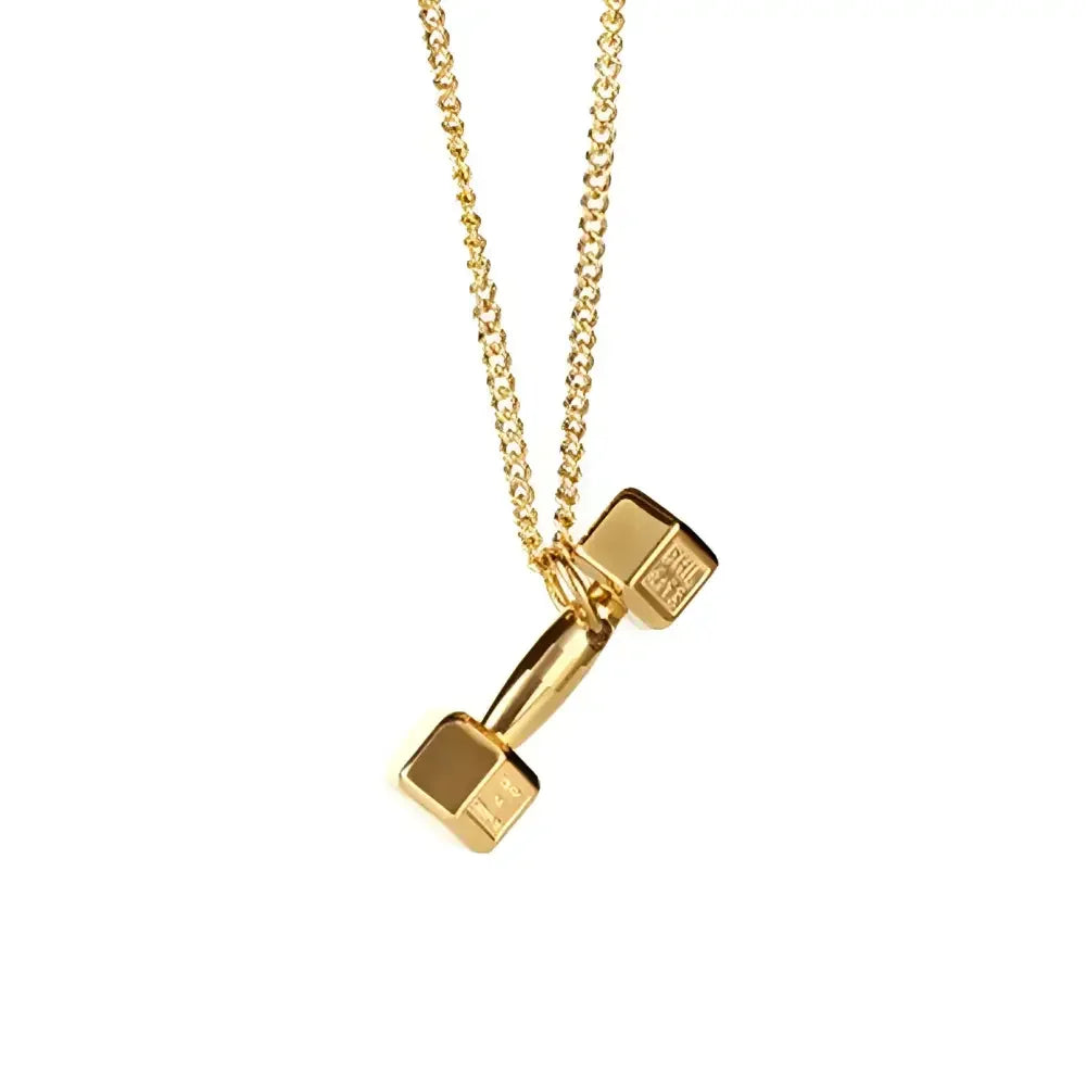 Stainless Steel Dumbbell Pendant Necklace for Fitness Enthusiasts - Buzzastore