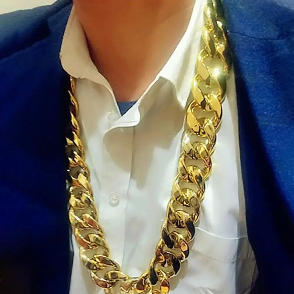Hip Hop Big Chain Necklace for Men - Exaggerated Geometric Resin Choker for Cocktail Parties - Buzzastore