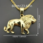 Silver Lion Pendant Necklace - Wild Beast Jewelry for Animal Lovers - Buzzastore