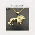 Silver Lion Pendant Necklace - Wild Beast Jewelry for Animal Lovers - Buzzastore
