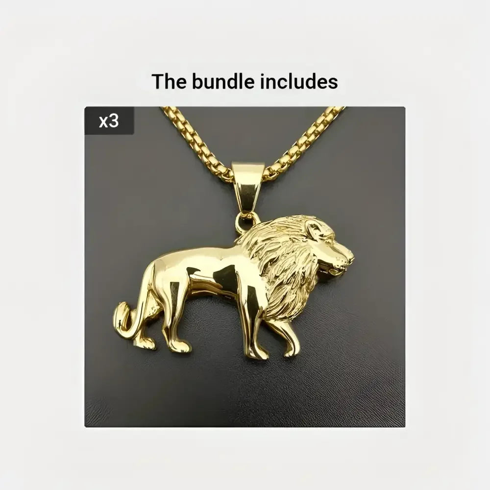 Silver Lion Pendant Necklace - Wild Beast Jewelry for Animal Lovers - Buzzastore