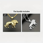 Silver Lion Pendant Necklace - Wild Beast Jewelry for Animal Lovers - Buzzastore