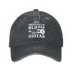 Funny Old Man with Guitar Baseball Cap - Never Underestimate a Music Lover - Buzzastore