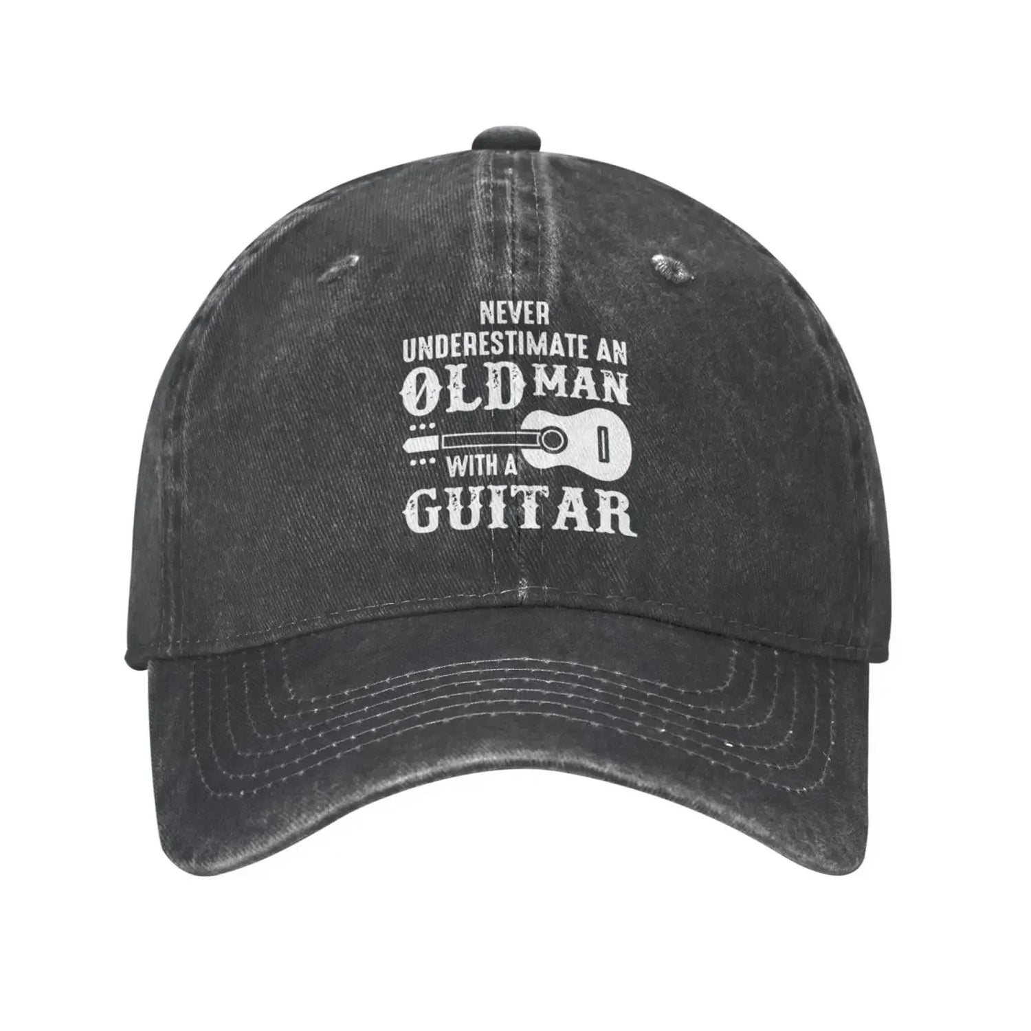 Funny Old Man with Guitar Baseball Cap - Never Underestimate a Music Lover - Buzzastore