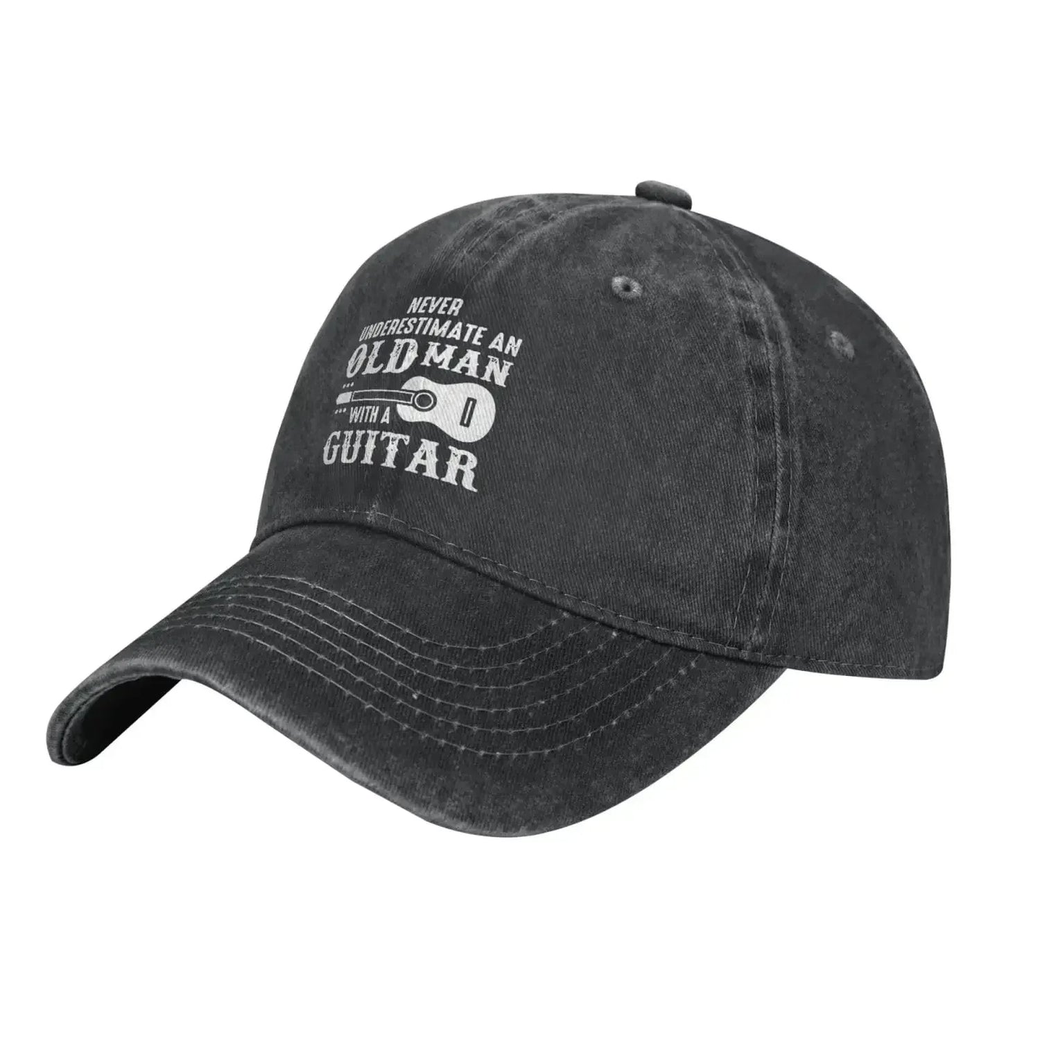 Funny Old Man with Guitar Baseball Cap - Never Underestimate a Music Lover - Buzzastore