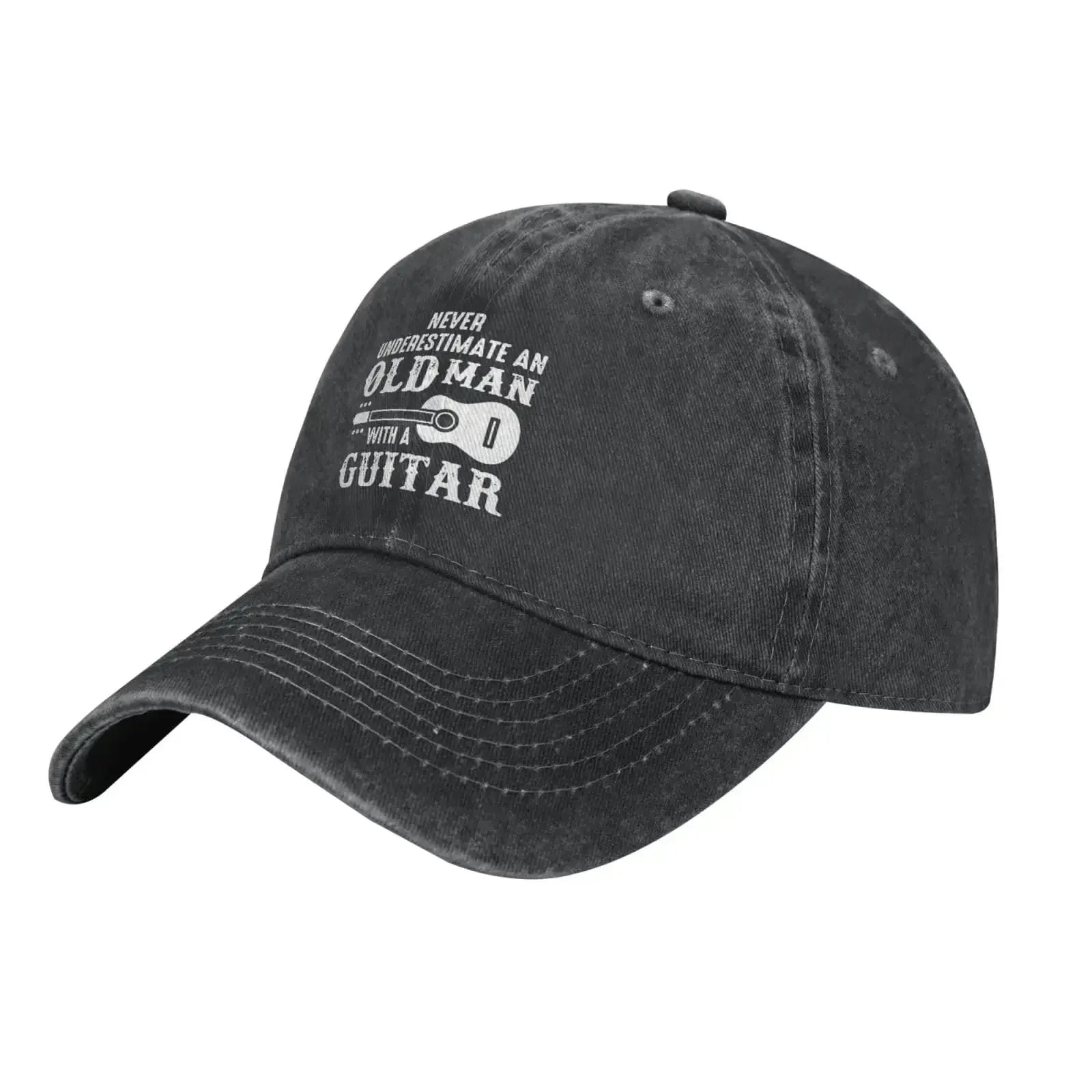 Funny Old Man with Guitar Baseball Cap - Never Underestimate a Music Lover - Buzzastore