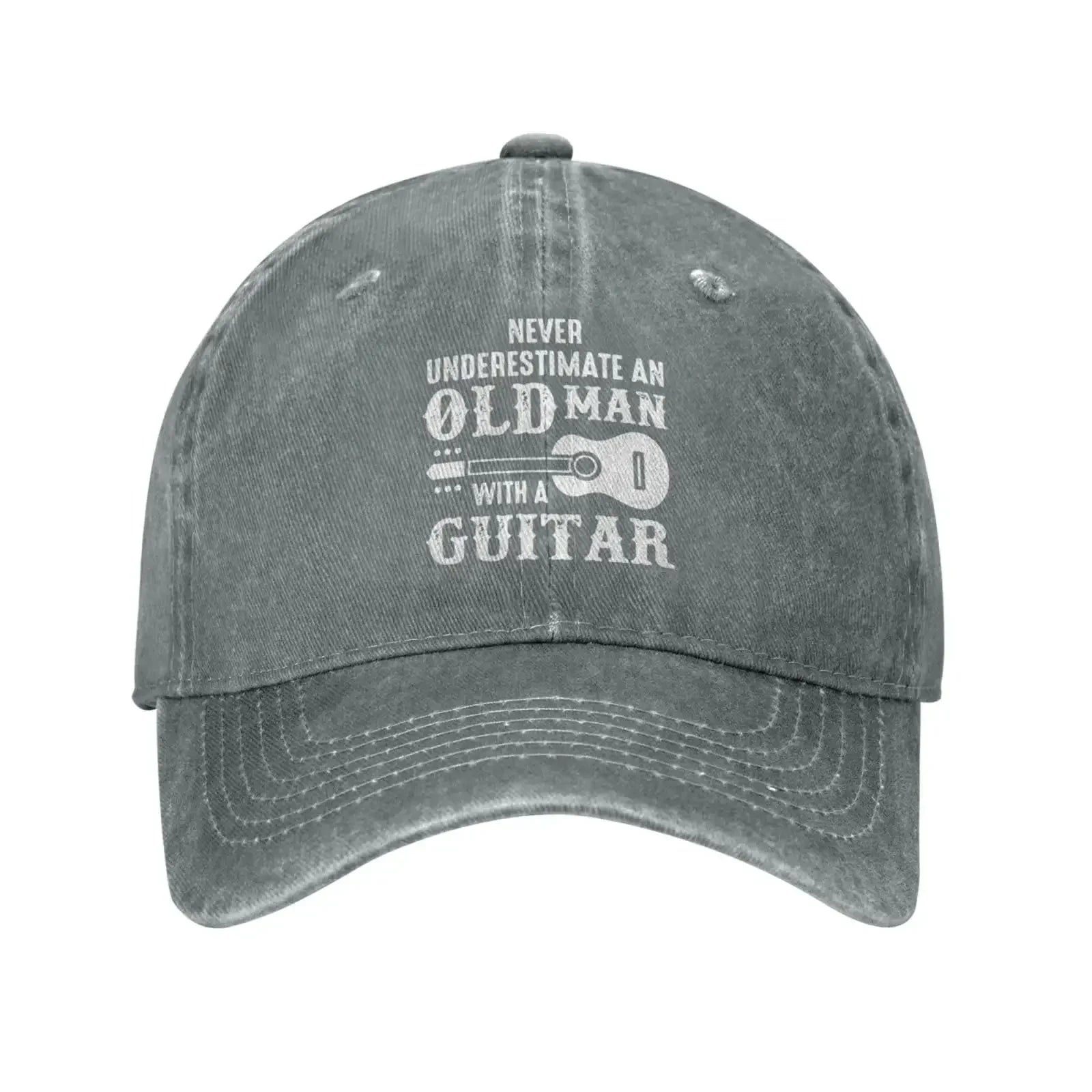 Funny Old Man with Guitar Baseball Cap - Never Underestimate a Music Lover - Buzzastore