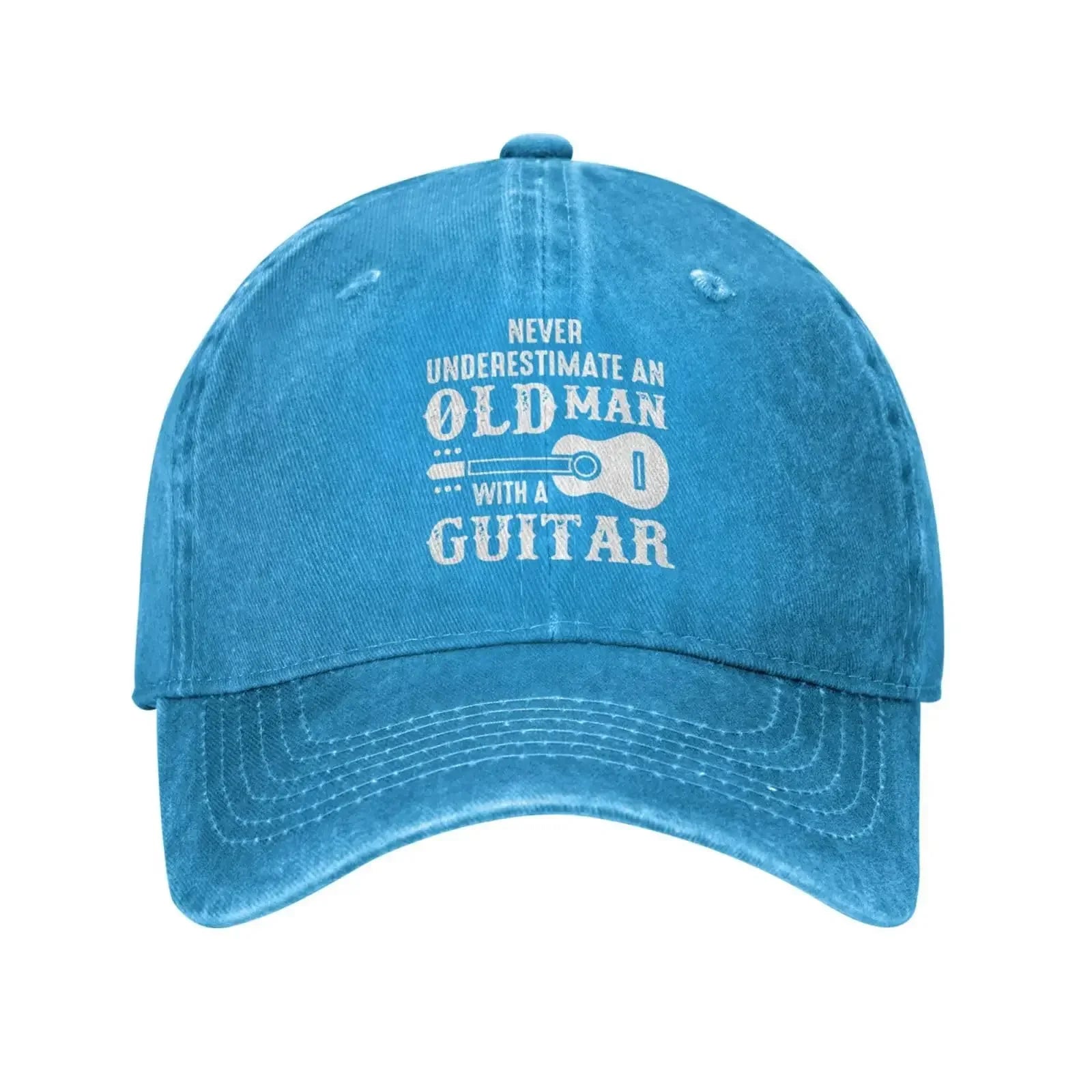Funny Old Man with Guitar Baseball Cap - Never Underestimate a Music Lover - Buzzastore