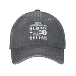 Funny Old Man with Guitar Baseball Cap - Never Underestimate a Music Lover - Buzzastore