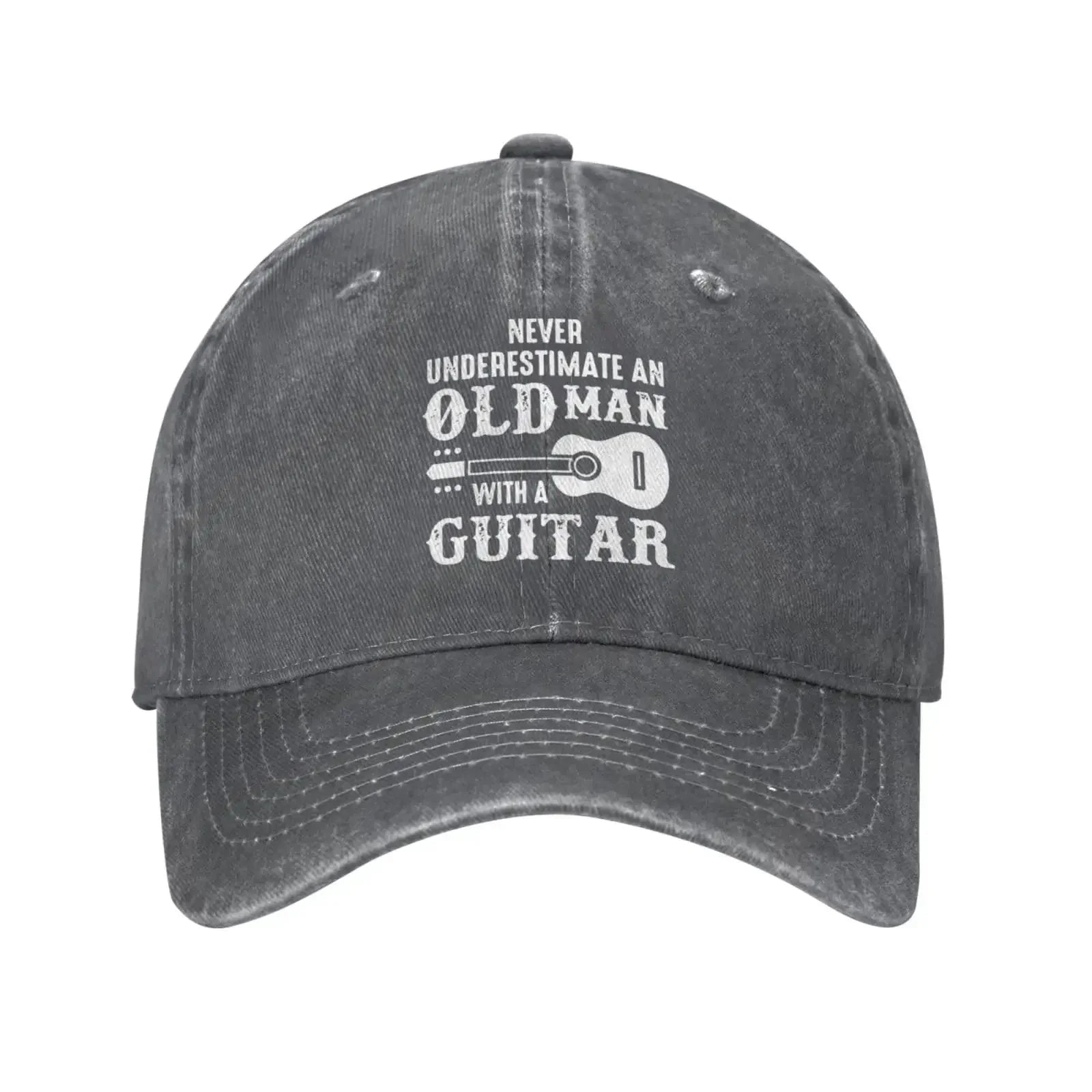 Funny Old Man with Guitar Baseball Cap - Never Underestimate a Music Lover - Buzzastore
