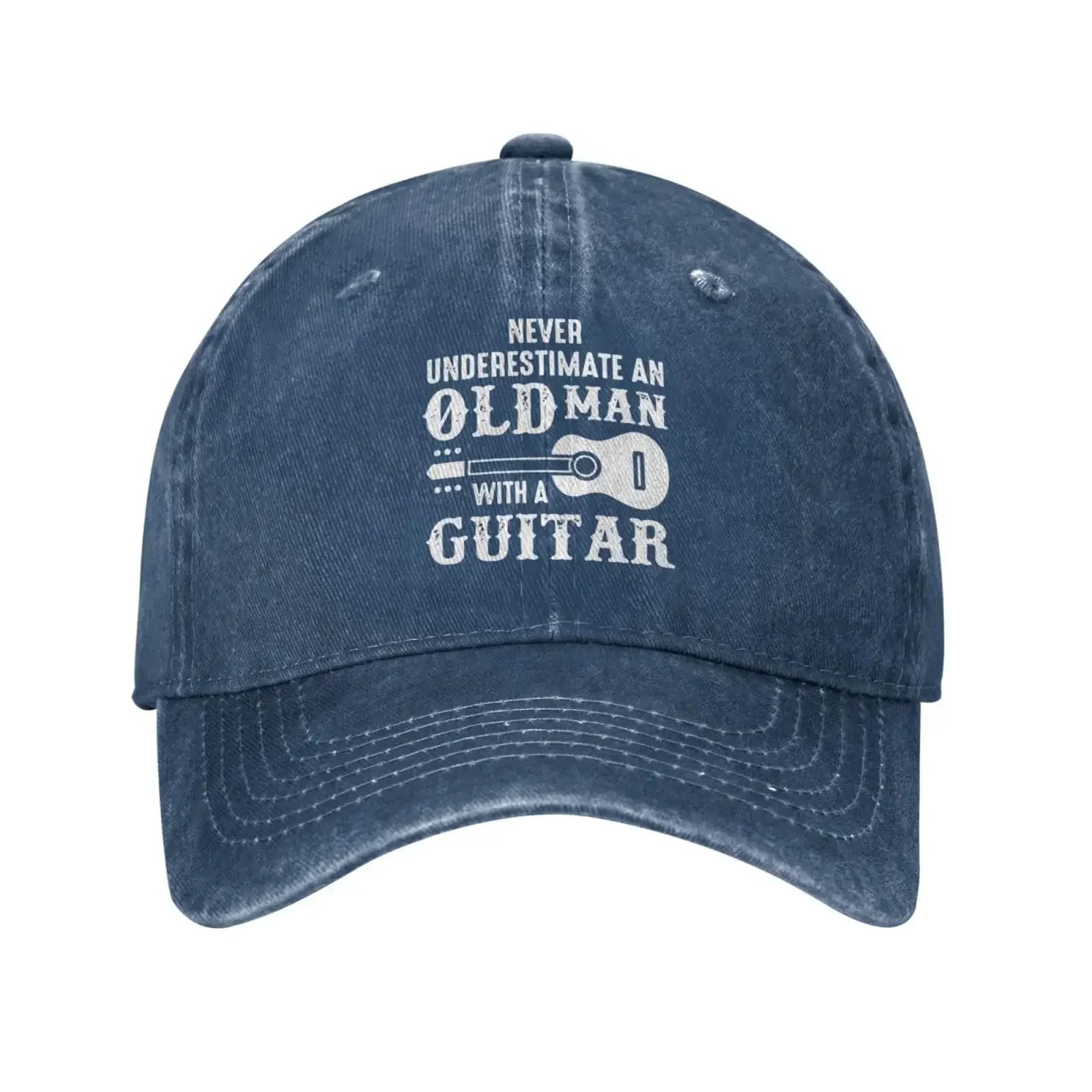Funny Old Man with Guitar Baseball Cap - Never Underestimate a Music Lover - Buzzastore