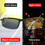 Night Vision Anti-Glare Driving Sunglasses for Men Women - Half Frame Outdoor Sport Goggles for Day and Night Use - Buzzastore
