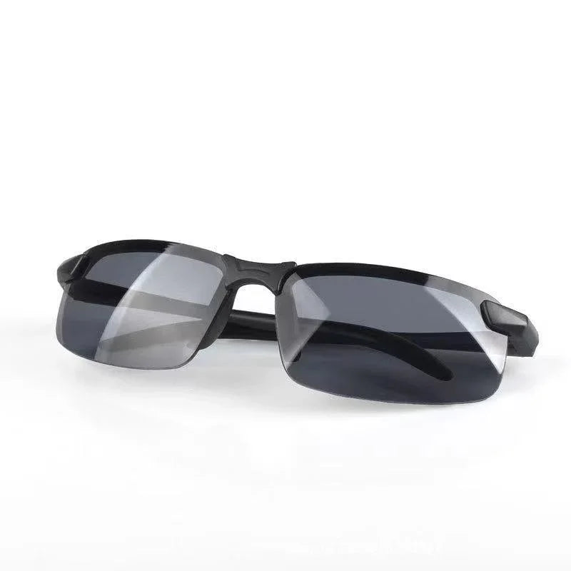 Night Vision Anti-Glare Driving Sunglasses for Men Women - Half Frame Outdoor Sport Goggles for Day and Night Use - Buzzastore