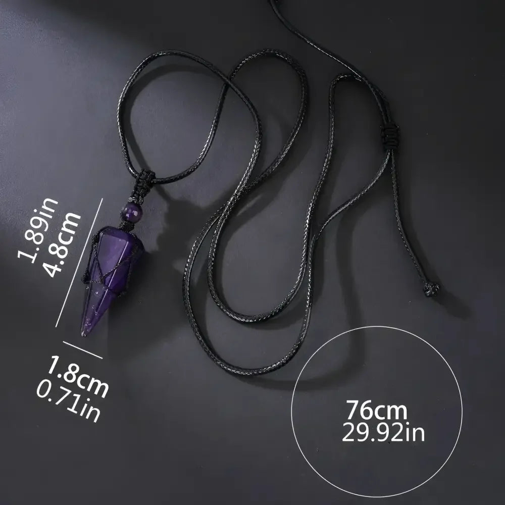 Natural Amethyst Pendant Necklace - Elegant Stone Jewelry Accessory - Buzzastore