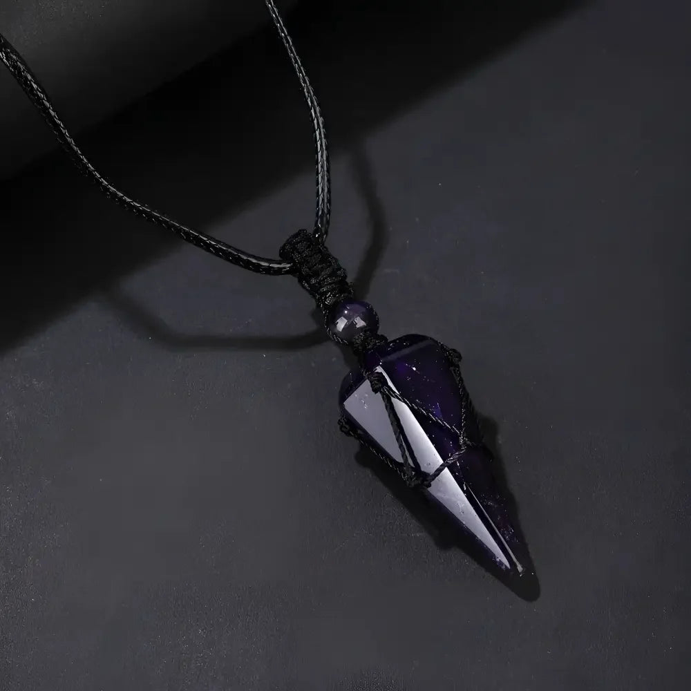 Natural Amethyst Pendant Necklace - Elegant Stone Jewelry Accessory - Buzzastore