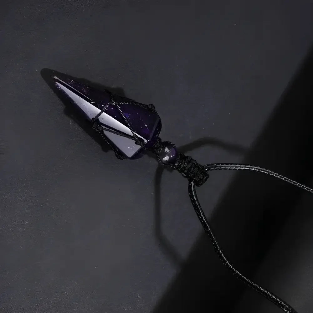 Natural Amethyst Pendant Necklace - Elegant Stone Jewelry Accessory - Buzzastore