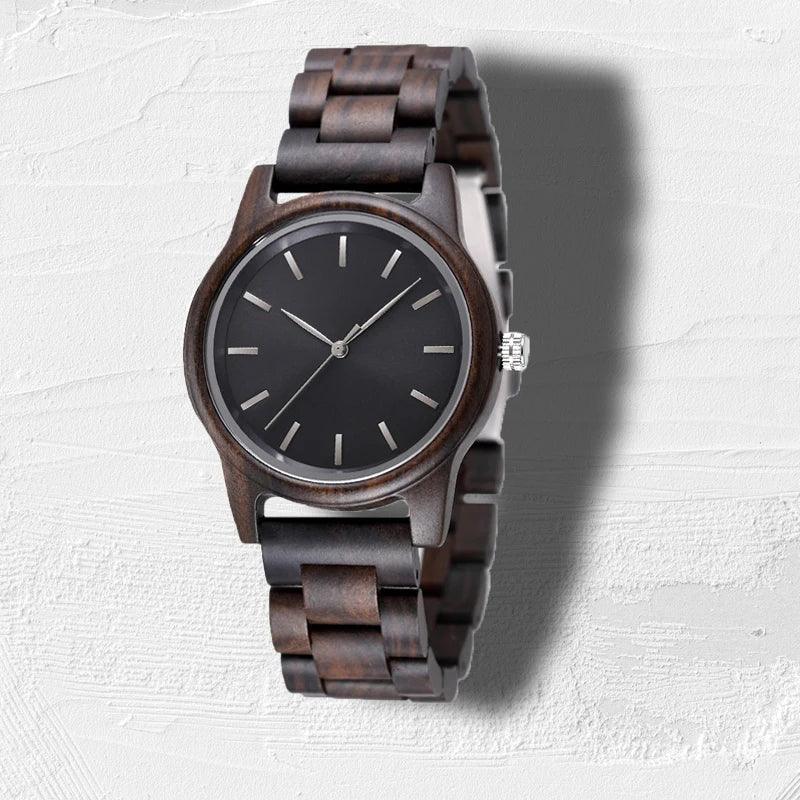 Handmade Vintage Wooden Quartz Watch for Men - Stylish Customizable Natural Wood Design - Buzzastore