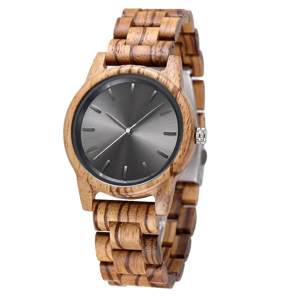 Handmade Vintage Wooden Quartz Watch for Men - Stylish Customizable Natural Wood Design - Buzzastore