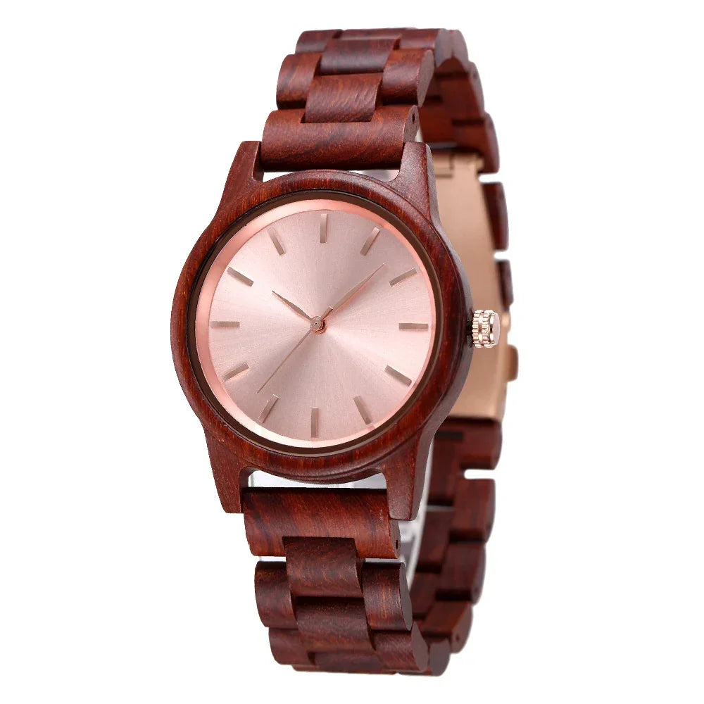 Handmade Vintage Wooden Quartz Watch for Men - Stylish Customizable Natural Wood Design - Buzzastore