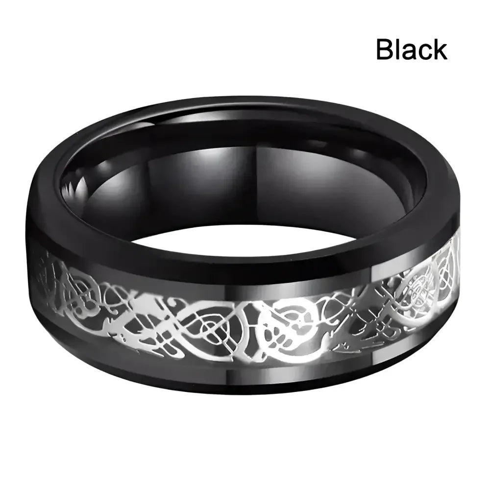 Celtic Dragon Stainless Steel Ring for Men Bold and Unique Design - Buzzastore