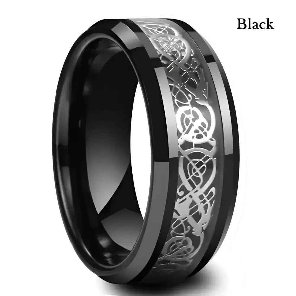 Celtic Dragon Stainless Steel Ring for Men Bold and Unique Design - Buzzastore