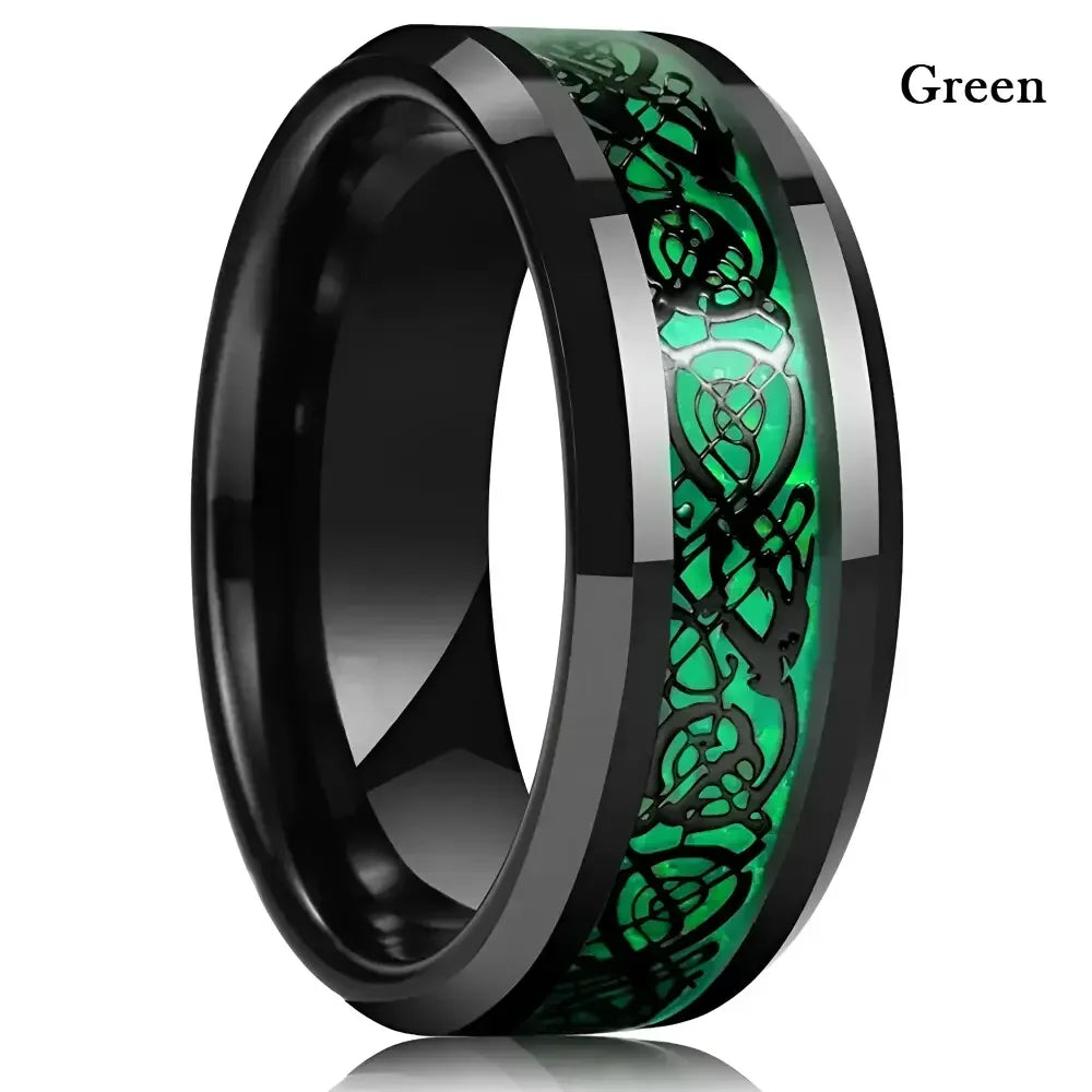Celtic Dragon Stainless Steel Ring for Men Bold and Unique Design - Buzzastore