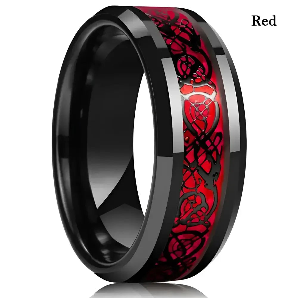 Celtic Dragon Stainless Steel Ring for Men Bold and Unique Design - Buzzastore